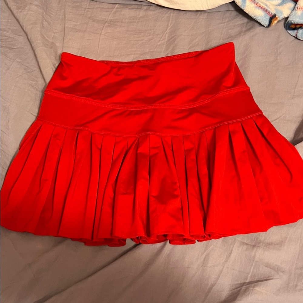 Red athletic girls tennis skirt